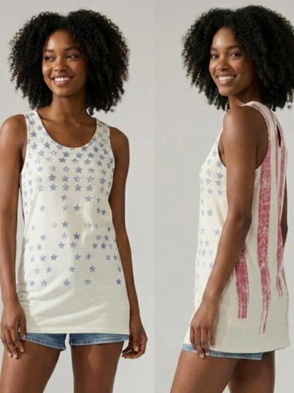 Urban Outfitters Sparkle and Fade - July 4th Americana Knit Frock Tank Top